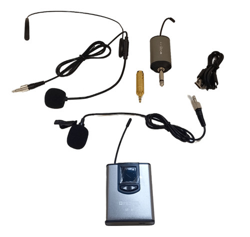 Microfono Inalambrico De Un Canal Con Capsula Headset Y Corbatera Hugel Vf-m1