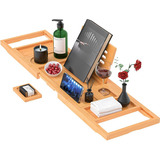 ~? Premium Bathtub Tray Caddy - Bandeja De Baño Expandible -