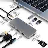 10 In 1 Estación De Acoplamiento Adaptador Usb C 4k To Hdmi