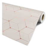 Papel De Parede Geométrico Hexagonal Cubos Quarto Sala 3m