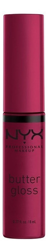 Labial Líquido Nyx Butter Gloss Cobertura Ligera A Media 8ml Color Devil's Food Cake