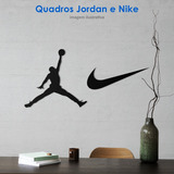 Jordan E Nike Quadro Decoração Alto Relevo Mdf
