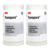 Kit C/ 2 Fitas Transpore 3m Transparente 100mm X 4,5m