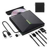 Unidad Externa De Cd Dvd Origbelie Con 4 Puertos Usb Y 2 Tf.