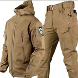 Conjunto Tactico Softshell Campera Y Pantalon Impermeable 