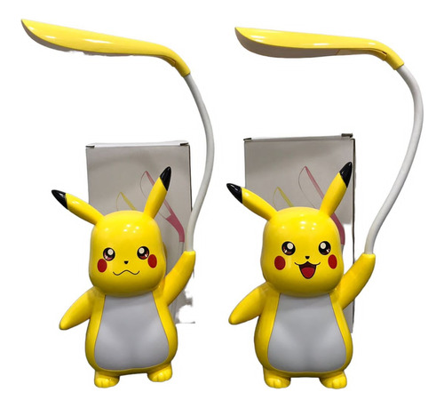 Lampara De Mesa Led Pikachu Recargable Usb Luz Noche Niños