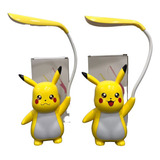 Lampara De Mesa Led Pikachu Recargable Usb Luz Noche Niños