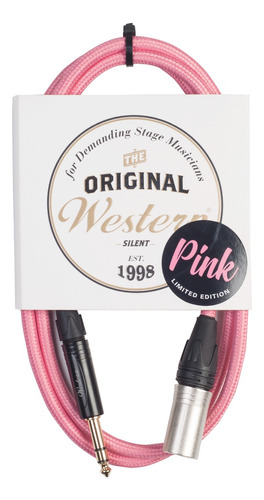 Cable Xlr Macho A Plug 6.5 Estereo Tela 2m Rosa Balanceado