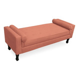 Recamier Fênix 02 Lugares Para Cama King 195cm Suede Coral