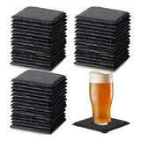 60 Pieces Slate Coasters Bulk, 4 X 4 Inch Black Stone Coa...