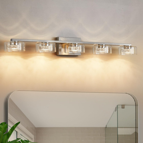 Zhizenl Lámparas De Baño, Led Regulable, 5 Luces, Luz De Toc