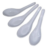 Cucharas Soperas Chinas Blancas De Plástico Para Comedor, Ju