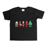 Remera Negra Adultos Pixel R113