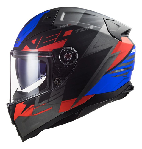 Casco Ls2 Vector Ii Absolute Negro Azul Rojo