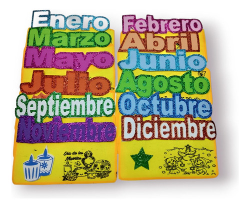 Meses Del Año/ 12 Figuras De Calendario En Foamy