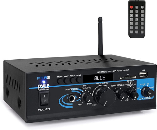 Pyle Home Audio Amplifier, 2x40w Bluetooth, Dual Channel