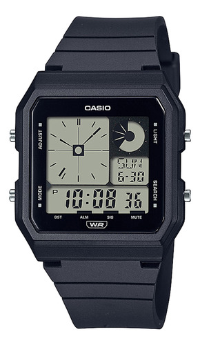Reloj Unisex Caucho Casio Lf-20w-1a Crono, Alarma Luz Newmar Color De La Malla Negro Color Del Bisel Negro Color Del Fondo Gris