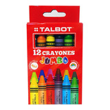 Crayones De Cera Escolares Talbot Jumbo 12 Colores