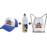 Three Pack Jockey, Botella Metalica Y Mochila Sonic Alas