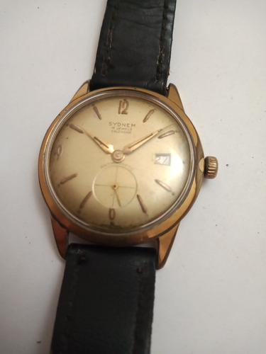 Antiguo Reloj Suizo Sydnem Enchapado En Oro Cuerda Manual