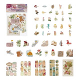 Set De 100 Stickers Vintage Naturaleza Scrapbooking Collages