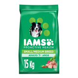 Iams Alimento Seco Perro Adulto Raza Peq / Med Pollo 15kg