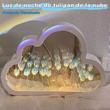Luz Nocturna Con Espejo De Tulipán De Nube Para Dormitorio Z Color De La Estructura Rosado