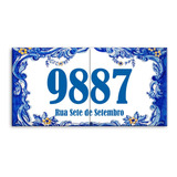 Número Residencial De Casa Em Azulejo Azul Português