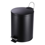 Lixeira Preto Fosco Matte 3 Litros Inox Pedal Lavabo 