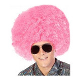 Peluca Super Afro Cotillon Carioca Cumple Boda 15 Hippie Color Rosa