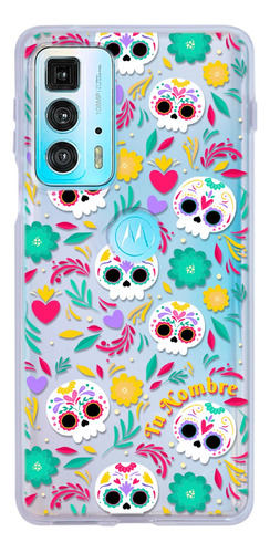 Funda Para Motorola Mujer Calaveras Flores Corazones Nombre