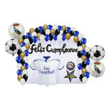 Kit Decoracion Fiesta Cumpleaños Globos Futbol Madrid Fc 79p