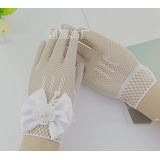 2 Pares De Guantes Blancos De Encaje Para Niñas