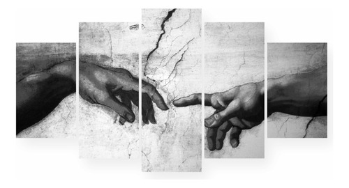 Quadros Placas Michelangelo Dedo De Deus Preto E Branco