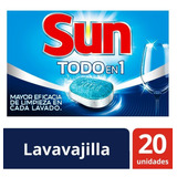 Sun Tabletas Para Maquina Lavavajilla 3 En 1 X 20 Un