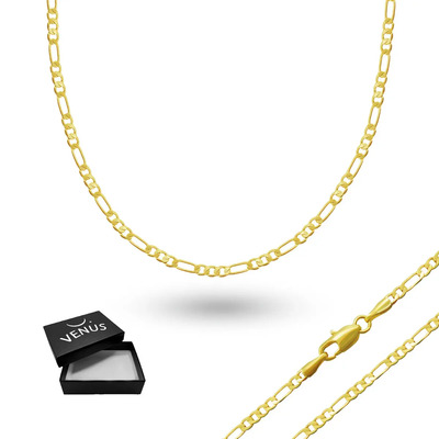 Cadena Eslabon 3x1 Tejido Figaro 2 Mm 45 Cm De Largo Oro Laminado 18k Ideal Para Regalar En Cumpleaños Xv Años Aniversarios Ocasiones Especiales | Meses sin interés