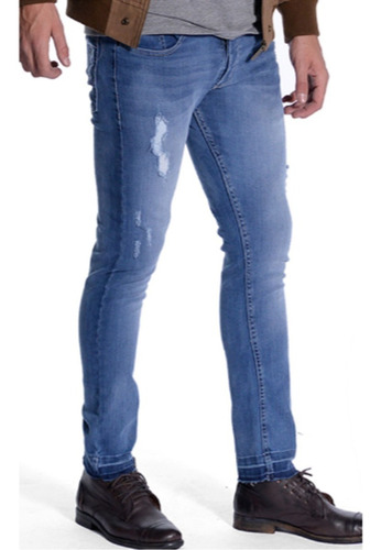 Jeans Sibari Cliff Chupin Roturas Gastado Ultra Slim Hombre 