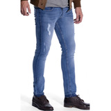 Jeans Sibari Cliff Chupin Roturas Gastado Ultra Slim Hombre 