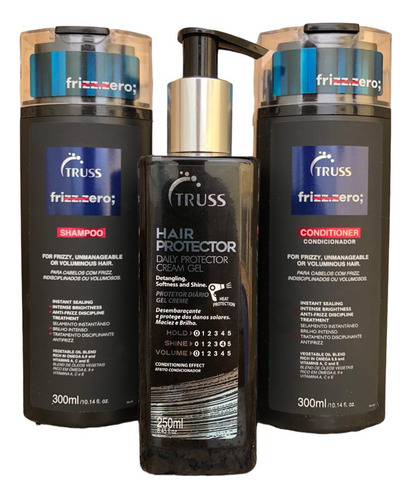 Truss Frizz.zero Shampoo Condici 300ml +hair Protector 250ml