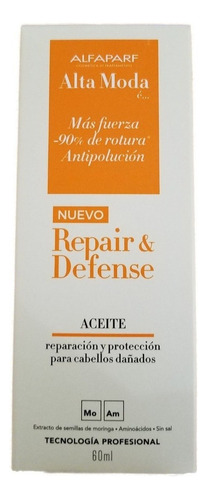 Aceite Hair Repair & Defense Alfaparf Alta Moda 60ml