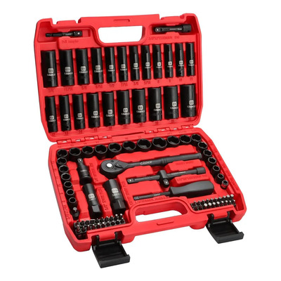 95 Pcs Juego De Dados Impacto Estandar 3\u002F8' Con Matraca,material De Acero Al Cromo Vanadio | Meses sin interés