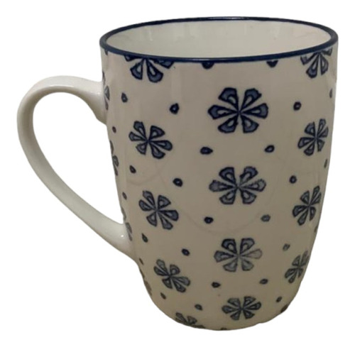 Tazas De Porcelana Color Blanco Con Azul 380ml