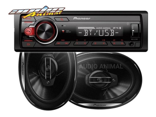 Combo Pioneer Mvh 215 Bt Usb + 2 Parlante Pioneer 6x9 400w 