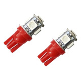 Foco Led Pellizco T10-158 5 Led Rojo Fijo (10 Jgos/pares)