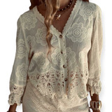 Camisola Blusa Camisa De Broderie Hippie Chic Tendencia Boho