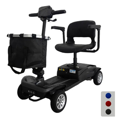 Scooter Infinity Plegable Color Full Black Recargable, Con Canastilla | Soporta Hasta 136 Kg | Silla Ruedas Eléctrica | Meses sin interés
