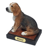 Cachorro Cão Escultura Estatueta Enfeite Resina Raça Beagle
