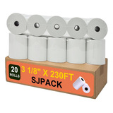 Rollos De Papel Térmico Sjpack 20 De De 3 1/8 X 230 P Rpy