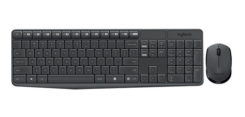 Kit Logitech Mk235 Teclado/mouse Sem Fio Usb - Cinza Escuro