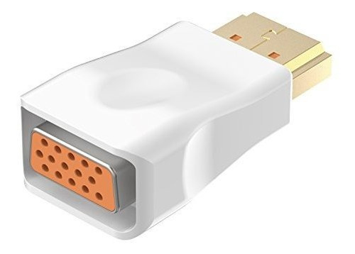 Hdmi Activo Chapado En Oro Al Adaptador Vga Blanco